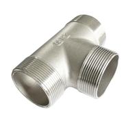 LOZOME 2 inch Male Thread Tee Adapter 3 Way T Shape Joint 304 Stainless Steel NPT Cast Pipe Fitting