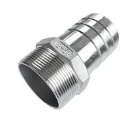 LOZOME 2" Male Thread to OD 50mm Barb Hose Pipe Fitting Tail Connector, Stainless Steel 304 NPT