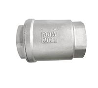 LOZOME Vertical Check Valve, 2" Female WOG1000 304 Stainless Steel, NPT Spring Loaded in-line Low Cracking Pressure CF8M