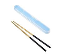 LOZTBUE 1 Pair Reusable Metal Chopsticks, Stainless Steel Travel Chopsticks with Box, Laser Engraved Chopsticks, Portable Chopsticks
