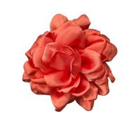 LOZTBUE 1 Piece Rose Flower Brooch Large Muslin Brooch Hair Clip Classic Elegant Handmade Flower Brooch Suitable for Wedding Party Dance (Orange)