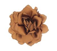 LOZTBUE 1 Piece Rose Flower Brooch Large Muslin Brooch Hair Clip Classic Elegant Handmade Flower Brooch Suitable for Wedding Party Dance (Brown)