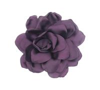 LOZTBUE 1 Piece Rose Flower Brooch Large Muslin Brooch Hair Clip Classic Elegant Handmade Flower Brooch Suitable for Wedding Party Dance (Purple)
