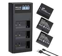 LP 3-Pack LP-E17 Battery and Charger Set, LP E17 Battery & Triple Slot Charger for Canon EOS R50 RP R10 R8, Rebel T8i, T7i, T6i, T6s, SL2, SL3, EOS M3, M5, M6, EOS 200D, 77D, 750D, 760D, 800D, 8000D