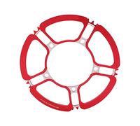 LP 58T BICYCLE SINGLE DISC TOOTH PLATE RUSTPROOF FIVE HOLES CHAIN WHEEL DISC 7075 ALUMINUM ALLOY HIGH STRENGTH CORROSION RESISTANT DURABLE FOR MOUNTAIN BIKES ROAD BIKES (LP single petal disc 58T red)