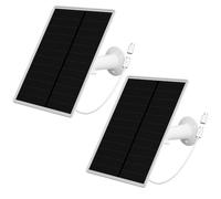 LP 6W Solar Panel for Wireless Outdoor Security Camera Compatible with Rechargeable Battery Powered Surveillance Cam, Continuous Solar Power for 5V Camera, Not for Arlo Ring Blink Camera (2 Pack)