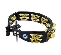 LP Black Cyclops Tambourine Hammered Brass Jingles