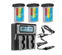 LP-E19 LP-E19 LP-E4N Battery With LCD Dual Slot Fast Charger，Compatible For Canon，For EOS 1DX 1D X Mark II 1Ds Mark III 1D Mark III 1(3BatteryWithCharger)
