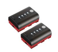 LP-E6P Battery with LED Charge Level Indicators, Black and Red 2 Pack