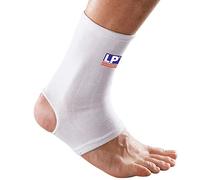 LP Elasticated Ankle Support - Ankle Brace for Sports Injury Rehabilitation & Chronic Ankle Pain Relief. White, Large 604-L