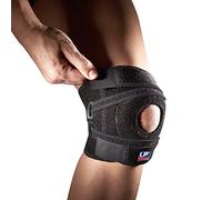 LP Extreme Open Knee Support with Posterior Strap, Fully Adjustable Coolprene Knee Brace - Arthritis Pain Relief, Knee Compression Support & Patella Knee Support, Black - One Size