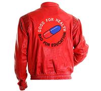 LP-FACON Akira Leather Jacket - Kaneda Capsule Logo Shotaro Red Bomber Motorcycle Jacket