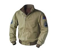 LP-FACON Brad Fury Wardaddy Aviator Don Collier Tanker WW2 Military Cotton Bomber Jacket Khaki