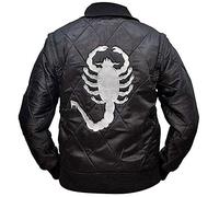 LP-FACON Drive Jacket - Black Satin Bomber Jacket Men - Ryan Gosling Jacket - Drive Jacket Scorpion