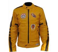 LP-FACON Famous Uma Thurmans yellow Bride Motorcycle Jacket - Beatrix kill kiddo bill Cowhide Leather jacket