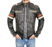 LP-FACON Harley Jacket - Leather Motorcycle Jacket Men - Cafe Racer Jacket - Distressed Leather Jacket - Biker Jacket Men