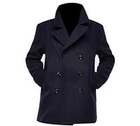 LP-FACON Walker Ryan Bingham Mens Peacoat - Wool Overcoat Men - Navy Peacoat Men