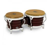 LP Generation II Wood Bongos Dark Wood Chrome Hardware