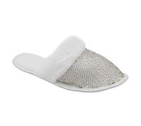 LP Ladies Reversible Sequin Slippers (White and Gold)