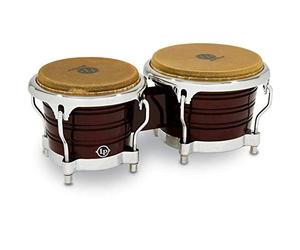 LP Latin Percussion Generation II Wood Bongo Dark Wood Chrome Hardware LP201AX-2DW