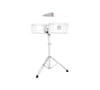 LP Latin Percussion Timbaleständer Aspire für Timbales ab 2009, verchromt, doppelstrebig, inkl. Kuhglockenhalter, LPA258