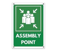 LP Lifestyle Assembly Point Sign Weatherproof PVC - Fire Safety Muster Point | Rust-Free, Durable Indoor Outdoor Emergency Evacuation Notice No. 533 (A4 (210mm x 297mm) - Holes)