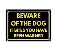 LP Lifestyle Beware of the Dog It Bites You Have Been Warned Sign Weatherproof PVC | Rust-Free Durable Outdoor Gate Fence Warning Notice No. 546 (A4 (210mm x 297mm) - Holes)