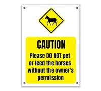 LP Lifestyle Caution Do Not Pet or Feed the Horses Sign - Rust-Free Waterproof & Weatherproof PVC Safety Sign for Farms, Stables & Private Land No.329 (A4 (210mm x 297mm) - Holes)