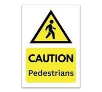 LP Lifestyle Caution Pedestrians Sign - Durable Weatherproof Waterproof Rust-Free PVC Safety Warning Notice Car Park Warehouse Workplace Outdoor No.515 (A4 (210mm x 297mm) - No Holes)