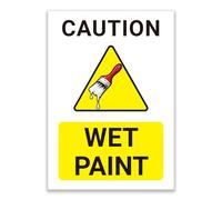 LP Lifestyle Caution Wet Paint Sign - Durable Weatherproof Waterproof Rust-Free PVC Warning Sign, Fade Resistant Outdoor Safety Notice, Easy Fix Mounting Options No.406 (A4 (210mm x 297mm) - No Holes)