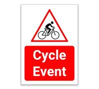 LP Lifestyle Cycle Event Sign - Weatherproof Rust-Free PVC Event Warning Sign, Durable Waterproof Plastic Notice for Roads, Routes & Public Areas No.297 (A4 (210mm x 297mm) - No Holes)