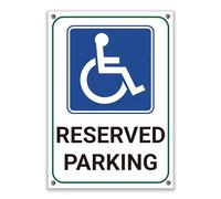 LP Lifestyle Disabled Reserved Parking Sign - Waterproof PVC Accessible Parking Notice with Wheelchair Symbol, Weatherproof Rust-Free for Driveways No. 364 (A4 (210mm x 297mm) - Holes)
