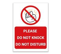 LP Lifestyle Do Not Knock Do Not Disturb Sign - Durable Weatherproof Waterproof Rust-Free PVC Door Sign Please No Knocking Quiet Privacy Notice No.481 (A6 (105mm x 148mm) - No Holes)