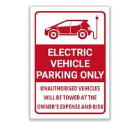 LP Lifestyle Electric Vehicle Parking Only Sign - Durable Weatherproof Rust-Free Waterproof PVC EV Parking Notice Warning Design, Outdoor Car Park Sign No.372 (A4 (210mm x 297mm) - No Holes)