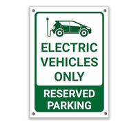 LP Lifestyle Electric Vehicles Only Reserved Parking Sign - Durable Weatherproof Rust-Free Waterproof PVC EV Parking Notice, Outdoor Car Park Sign No.376 (A2 (420mm x 594mm) - Holes)