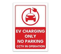 LP Lifestyle EV Charging Only No Parking CCTV In Operation Red Sign Weatherproof PVC | Rust-Free Durable Outdoor Electric Vehicle Bay Notice No. 559 (A4 (210mm x 297mm) - No Holes)