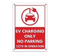 LP Lifestyle EV Charging Only No Parking CCTV In Operation Red Sign Weatherproof PVC | Rust-Free Durable Outdoor Electric Vehicle Bay Notice No. 559 (A4 (210mm x 297mm) - Holes)