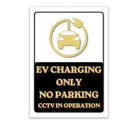 LP Lifestyle EV Charging Only No Parking CCTV In Operation Sign Weatherproof PVC | Rust-Free Durable Outdoor Electric Vehicle Bay Notice No. 550 (A4 (210mm x 297mm) - No Holes)