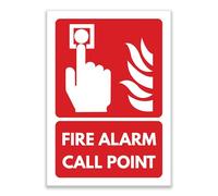LP Lifestyle Fire Alarm Call Point Sign - Durable Weatherproof Waterproof Rust-Free PVC Fire Safety Notice Office Workplace School Building Wall No.518 (A4 (210mm x 297mm) - Holes)