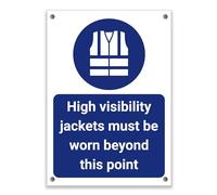 LP Lifestyle High Visibility Jackets Must Be Worn Sign - Durable Weatherproof Rust-Free Waterproof PPE Safety Sign for Construction Site Workplace No.436 (A4 (210mm x 297mm) - Holes)