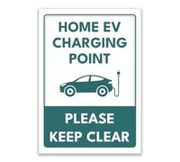 LP Lifestyle Home EV Charging Point Sign Weatherproof Please Keep Clear | Rust-Free Durable PVC Electric Vehicle Bay Marker Teal White No.528 (A4 (210mm x 297mm) - No Holes)