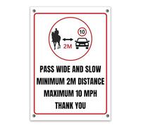LP Lifestyle Horse Riding Sign Pass Wide Slow 2M Distance 10 MPH Weatherproof PVC | Rust-Free Durable Outdoor Equestrian Road Safety Notice No. 538 (A4 (210mm x 297mm) - Holes)