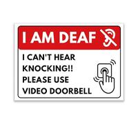 LP Lifestyle I Am Deaf Sign Please Use Doorbell - Durable Weatherproof Rust-Free Waterproof Accessibility Door Notice Sign for Home Office No.437 (A4 (210mm x 297mm) - No Holes)