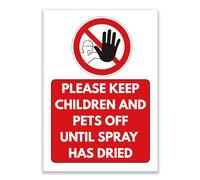 LP Lifestyle Keep Children and Pets Off Sign Durable Weatherproof Rust-Free Waterproof PVC Outdoor Recently Sprayed Safety Notice Garden No.492 (A4 (210mm x 297mm) - No Holes)