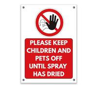 LP Lifestyle Keep Children and Pets Off Sign Durable Weatherproof Rust-Free Waterproof PVC Outdoor Recently Sprayed Safety Notice Garden No.492 (A4 (210mm x 297mm) - Holes)