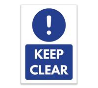 LP Lifestyle Keep Clear Sign - Durable Weatherproof Waterproof Rust-Free PVC Mandatory Notice Entrance Exit Gate Door Access Obstruction Indoor Outdoor No.512 (A4 (210mm x 297mm) - Holes)