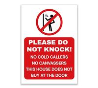 LP Lifestyle No Cold Callers Sign Please Do Not Knock - Durable Weatherproof Waterproof Rust-Free PVC Door Sign No Canvassers No Sales Calls Notice No.476 (A4 (210mm x 297mm) - No Holes)