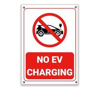 LP Lifestyle No EV Charging Sign - Durable Weatherproof Rust-Free Waterproof PVC Warning Notice, Electric Vehicle Restriction Sign, Outdoor Parking Use No.373 (A4 (210mm x 297mm) - Holes)