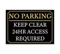 LP Lifestyle No Parking Keep Clear Sign - 24hr Access Required, Rust-Free Weatherproof PVC Outdoor Notice, Black & Gold Driveway & Access Sign No. 064 (A5 (148mm x 210mm) - No Holes)