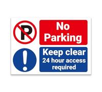 LP Lifestyle No Parking Keep Clear Sign - Waterproof Durable PVC Outdoor Notice for Driveways 24 Hour Access Required Weatherproof, Rust-Proof No.001 (A6 (105mm x 148mm) - No Holes)